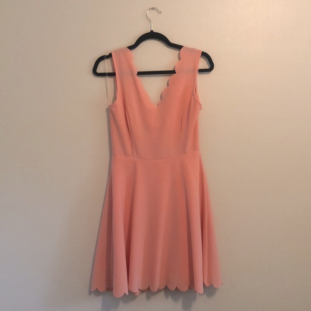 Peach Scalloped Dress